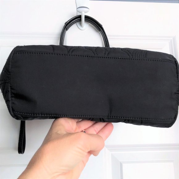 COACH Black Quilted Signature Stitch Nylon Tote - Picture 7 of 10